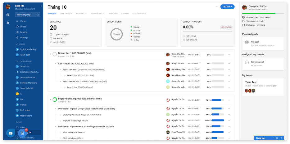 Base Goal – Ứng dụng quản trị mục tiêu gắn kết hiệu quả cá nhân và tổ chức